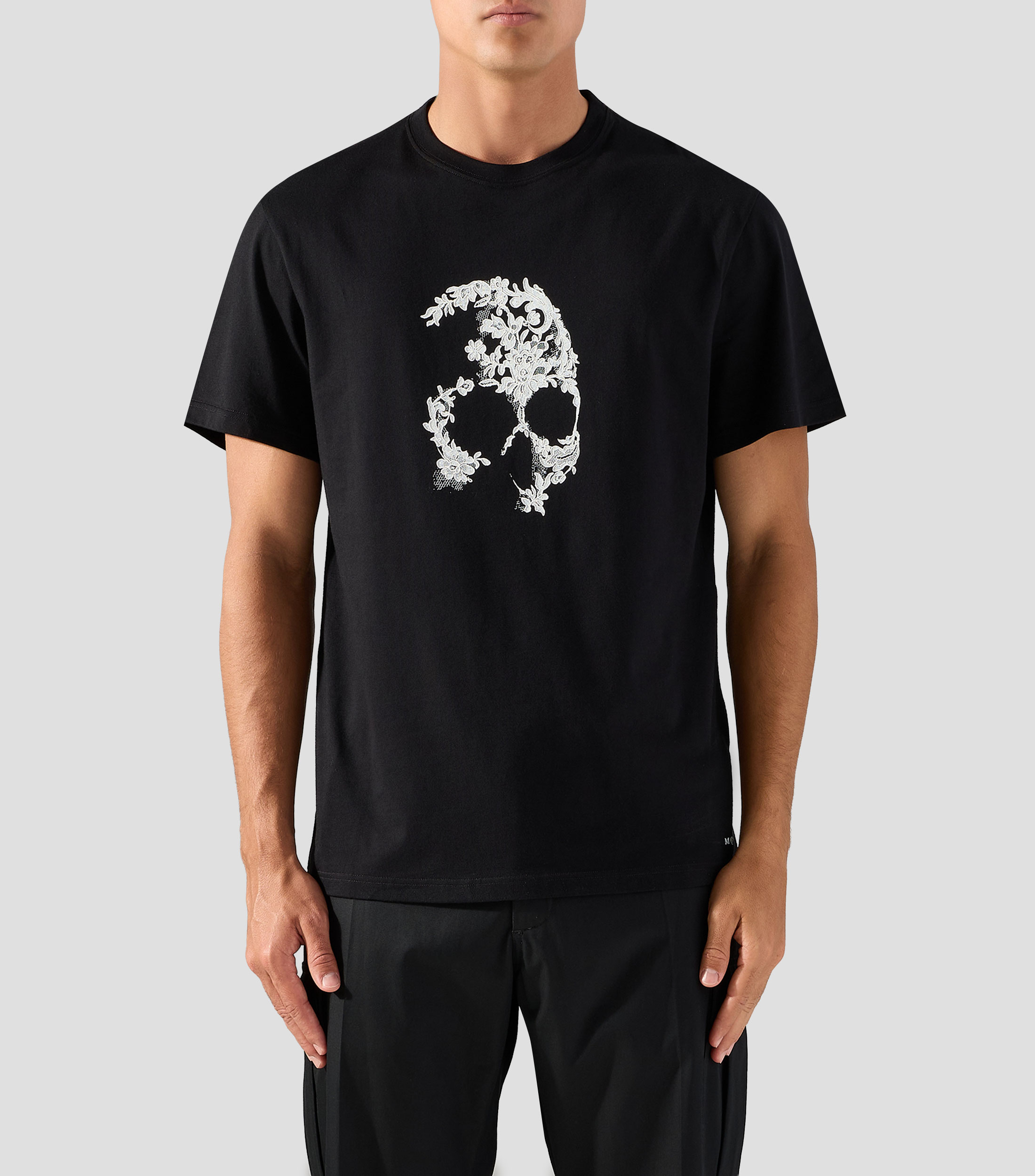 Playera de cuello redondo con manga corta estampada Hombre